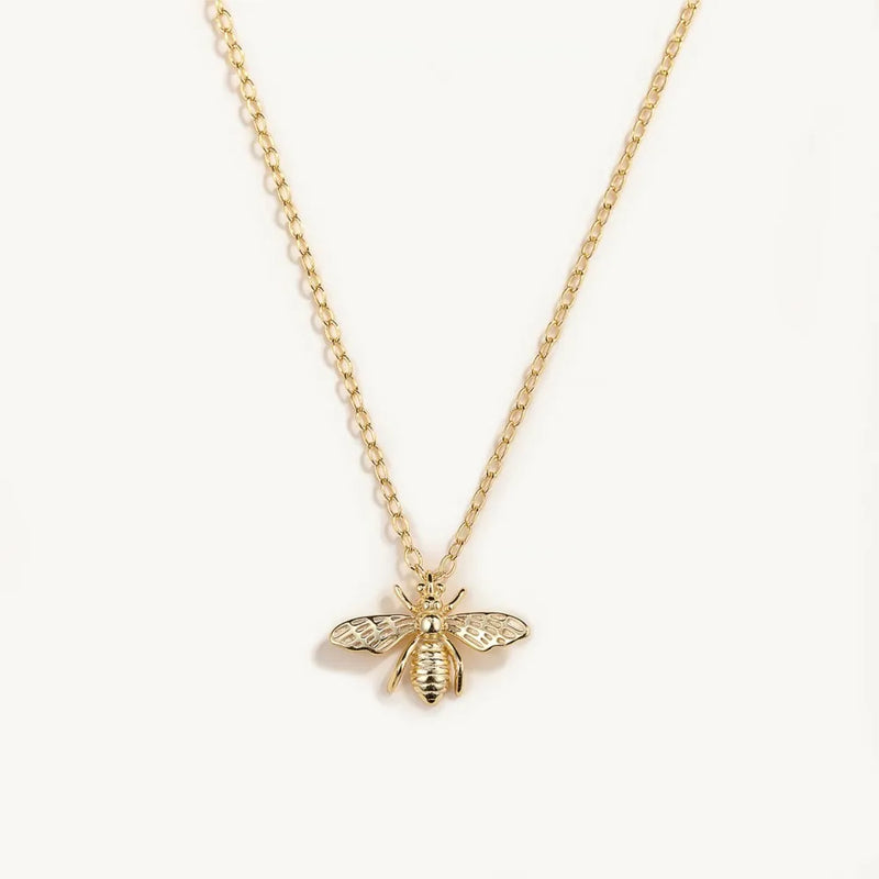 925 Silver Plated Bee Pendant Necklace Women Clavicle Chain Jewelry