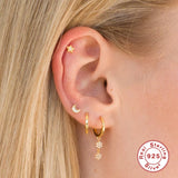 925 Silver Long Crystal Tassel Dangle Earrings Wedding Drop Earrings