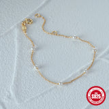 925 Silver Baroque Pearl Chain Bracelet Wedding Jewelry