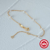 925 Silver Baroque Pearl Chain Bracelet Wedding Jewelry