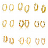 925 Silver Minimalist Round Ear Buckle Womens Punk Hoop Earring
