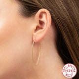 925 Silver Long Chain Stud Earring Bar Pendant Dangle Women Jewelry
