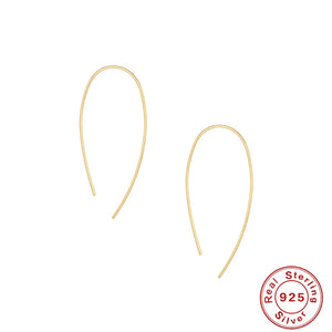 925 Silver Long Chain Stud Earring Bar Pendant Dangle Women Jewelry