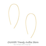 925 Silver Long Chain Stud Earring Bar Pendant Dangle Women Jewelry