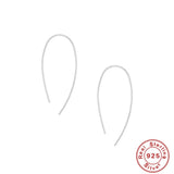 925 Silver Long Chain Stud Earring Bar Pendant Dangle Women Jewelry