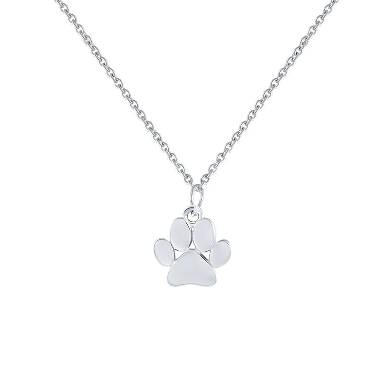 925 Sterling Silver Necklace Cat Dog Paw Chain 18k Choker Necklace