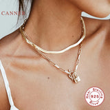 925 Silver Necklace Moon Star Key Pendant Chain Choker Bijoux Joyero