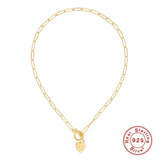 925 Silver Necklace Moon Star Key Pendant Chain Choker Bijoux Joyero
