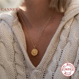 925 Sterling Silver Necklace Sun Moon Pendant Chain Choker Collar