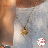 925 Sterling Silver Necklace Sun Moon Pendant Chain Choker Collar