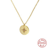 925 Silver Necklace Geometric Eyes Diamond Chain Jewelry Collar