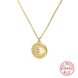 925 Silver Necklace Geometric Eyes Diamond Chain Jewelry Collar