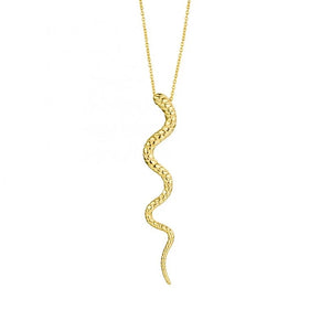 925 Silver Necklace Snake Pendant 18K Collar Joyero