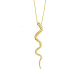 925 Silver Necklace Snake Pendant 18K Collar Joyero