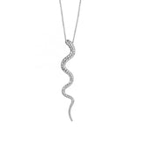 925 Silver Necklace Snake Pendant 18K Collar Joyero