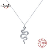 925 Silver Snake Pendant Necklace for Women