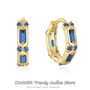 925 Silver Hoop Earring Red Zircon Minimalist Jewelry