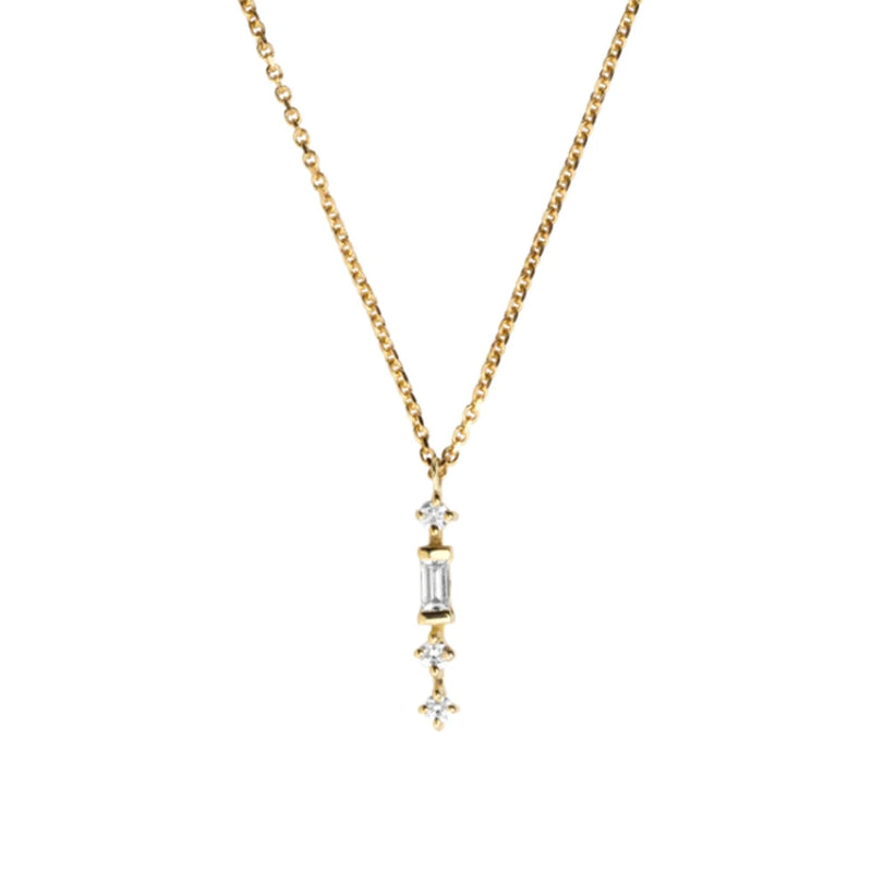 925 Silver Zircon Pendant Necklace Wedding Clavicle Chain