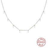 925 Sterling Silver Necklace Women Square Diamond Choker Collar