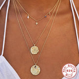925 Silver Star Necklace Pearl Diamond Choker