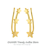 925 Silver Climb Star Heart Cuff Earrings Women's Ear Clips Jewelry