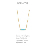 925 Silver Turquoise Square Pendant Necklace for Women Men