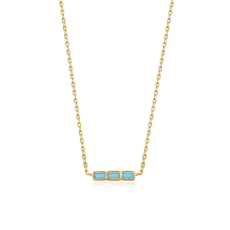925 Silver Turquoise Square Pendant Necklace for Women Men