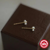 925 Sterling Silver Pearl Stud Earrings Girls Jewelry