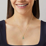 925 Silver Turquoise Initial Letter Necklace Pendant Wedding Jewelry