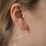 Real Silver 925 Chain Drop Earrings for Women