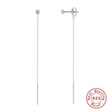 Silver 925 Chain Drop Earrings for Women