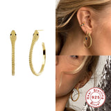 Real Silver 925 Snake Drop Earrings for Women
