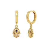 Real Silver 925 Mini Palm Drop Earrings Pendientes Jewelry