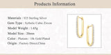 Silver 925 U-Shaped Diamond Drop Earrings for Women