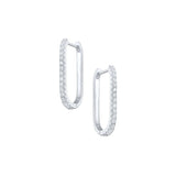 Silver 925 U-Shaped Diamond Drop Earrings for Women