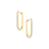 Silver 925 U-Shaped Diamond Drop Earrings for Women