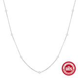 S925 Sterling Silver Imitate Pearl Pendant Necklace