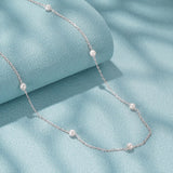 S925 Sterling Silver Imitate Pearl Pendant Necklace