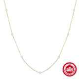 S925 Sterling Silver Imitate Pearl Pendant Necklace