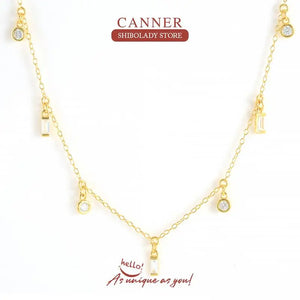 925 Silver Purple Zircon Necklace Pendant Choker Collar
