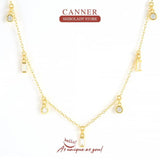 925 Silver Purple Zircon Necklace Pendant Choker Collar