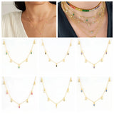 925 Silver Purple Zircon Necklace Pendant Choker Collar