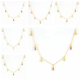 925 Silver Purple Zircon Necklace Pendant Choker Collar