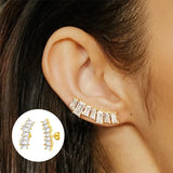 Rectangular Zircon 925 Sterling Silver Earring Studs