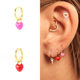 Red Enamel Butterfly Fruit Earrings For Women