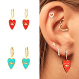 Red Enamel Butterfly Fruit Earrings For Women