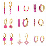 Red Enamel Butterfly Fruit Earrings For Women
