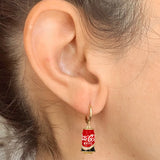 Red Jar 925 Sterling Silver Drop Earrings 18K Huggie Wedding Party Cartilage