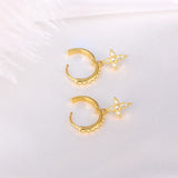 Red Zirconia 925 Silver Heart Pendant Earrings for Women