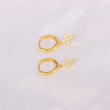 Red Zirconia 925 Silver Heart Pendant Earrings for Women